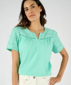 T-shirt broderie anglaise pur coton