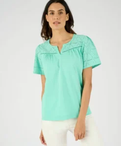 T-shirt broderie anglaise pur coton