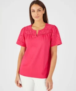 T-shirt broderie anglaise pur coton
