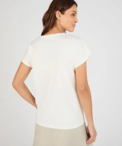 T-shirt broderies ajourées en pur coton