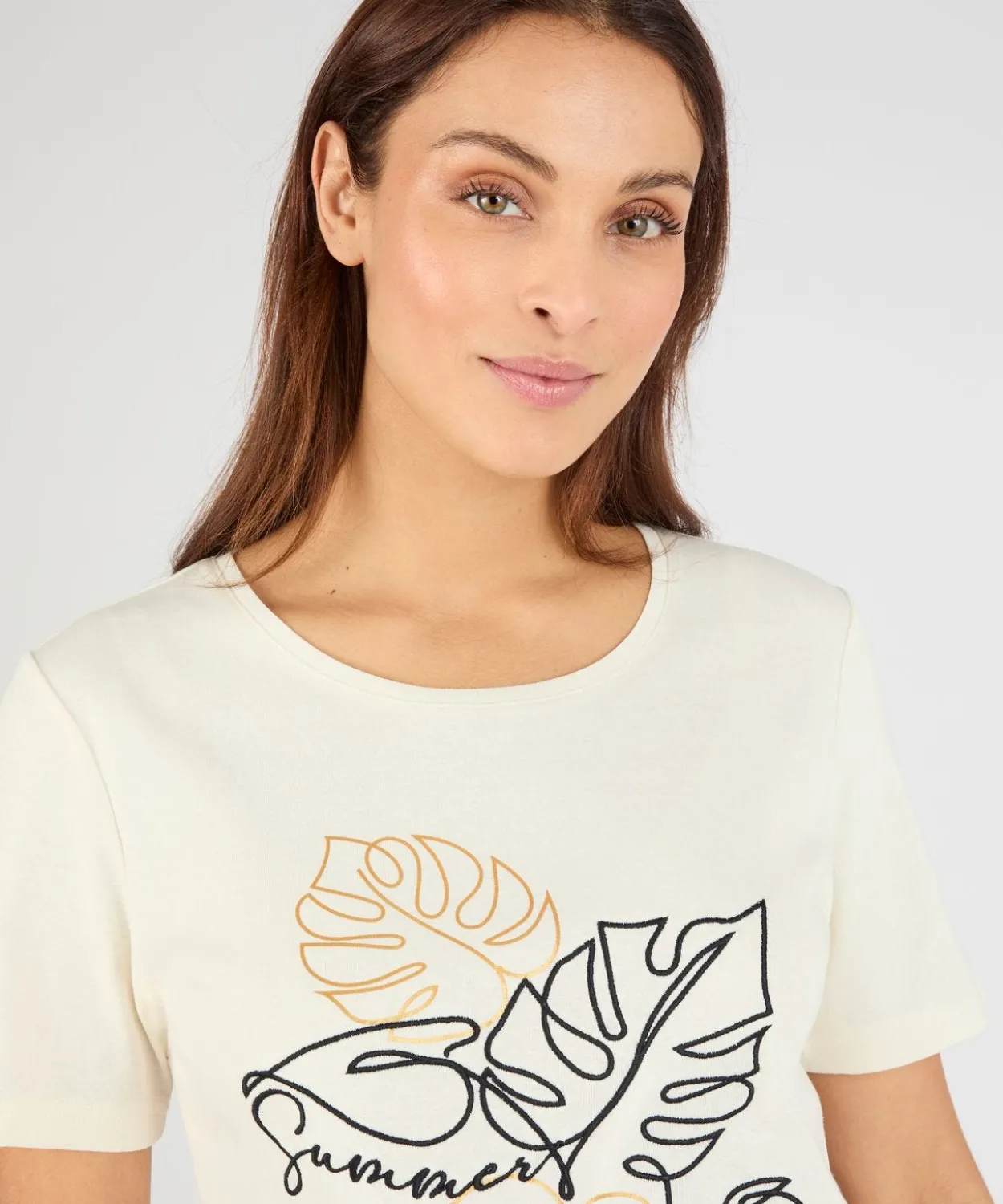 T-shirt brodé pur coton