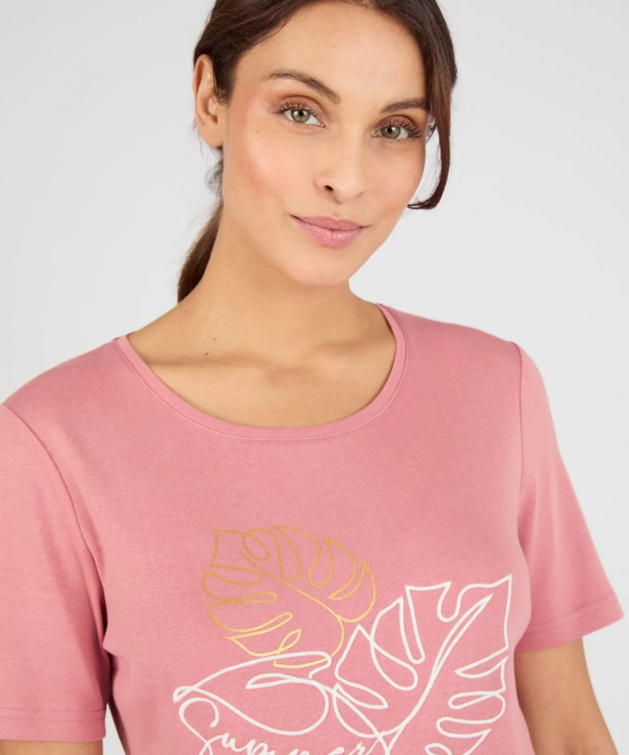 T-shirt brodé pur coton