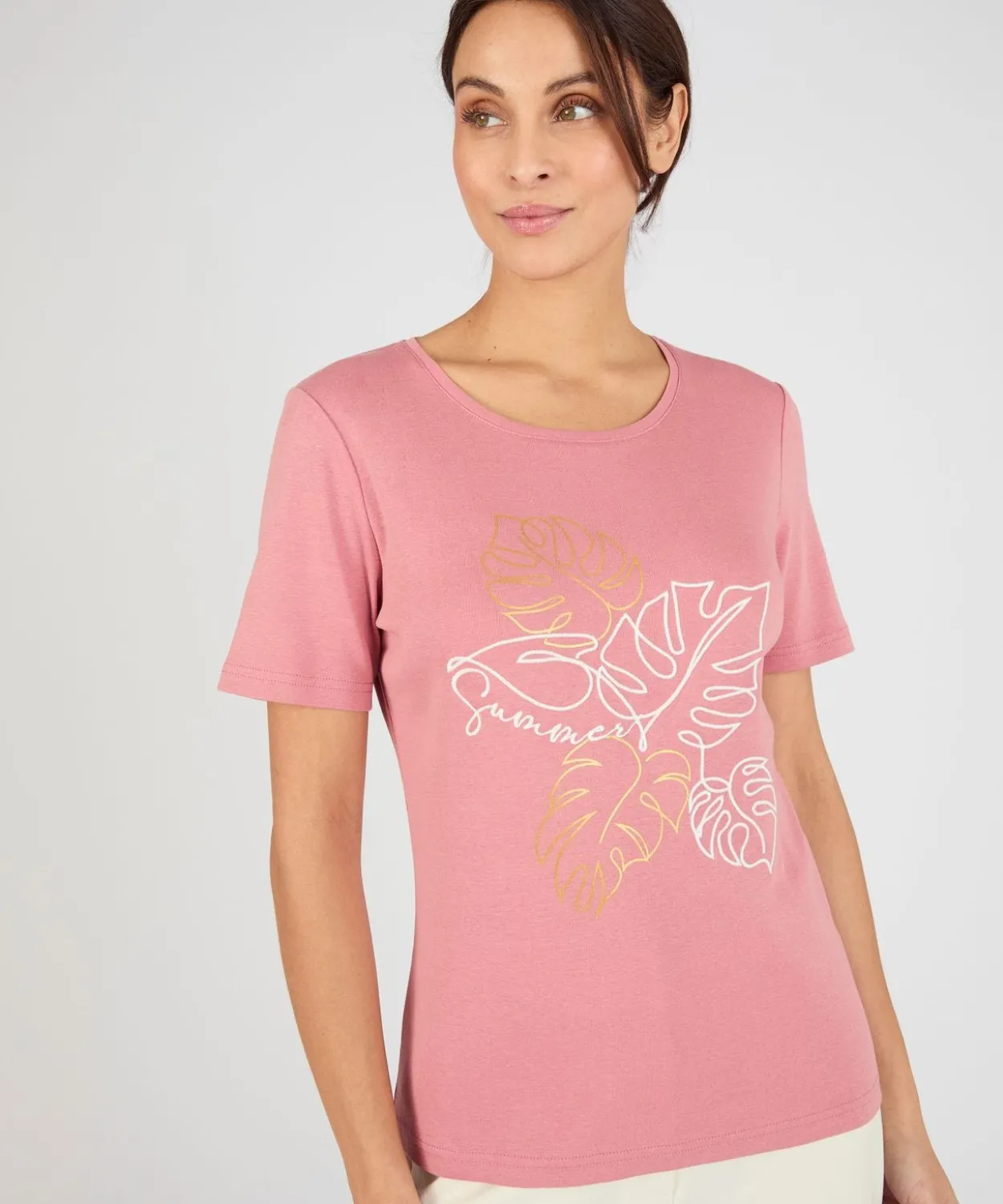 T-shirt brodé pur coton