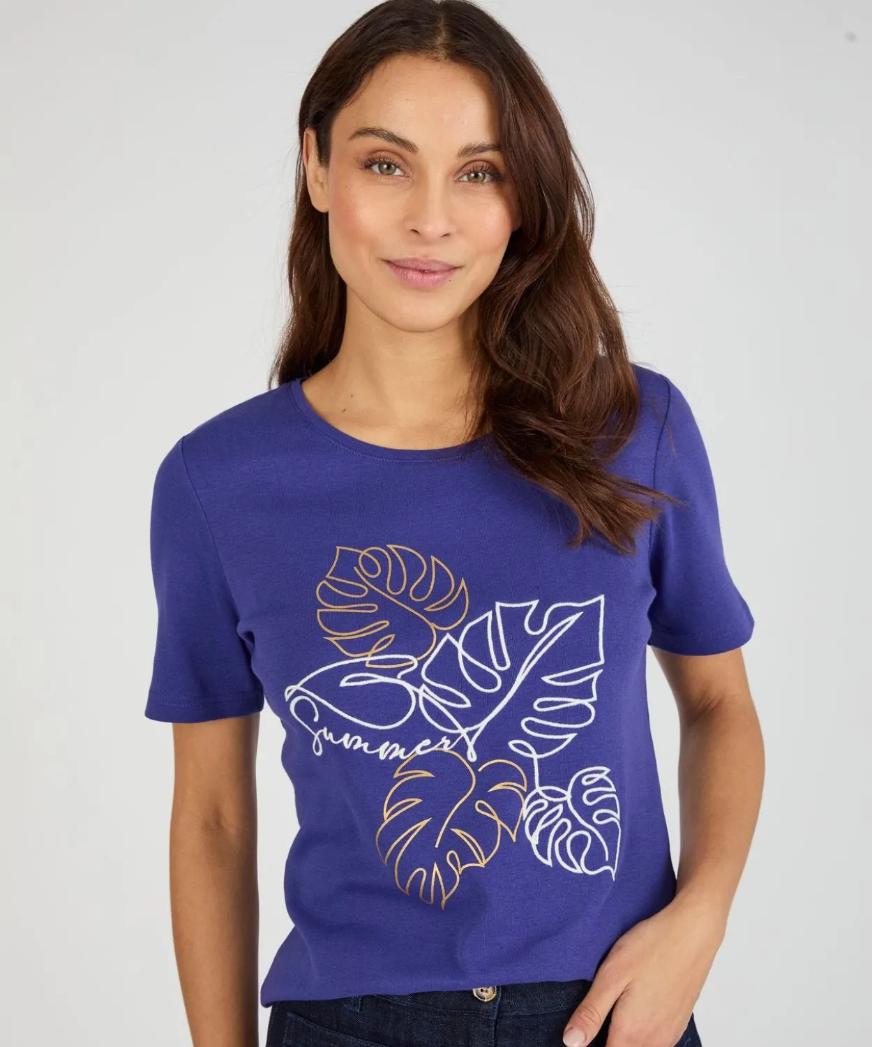 T-shirt brodé pur coton