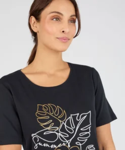 T-shirt brodé pur coton