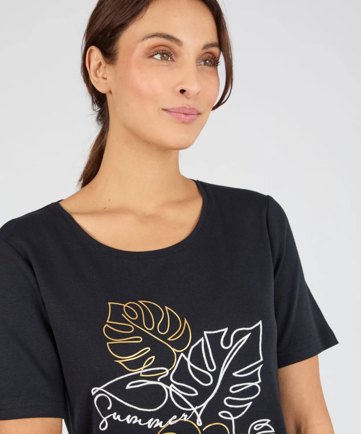 T-shirt brodé pur coton