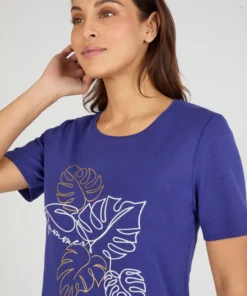 T-shirt brodé pur coton