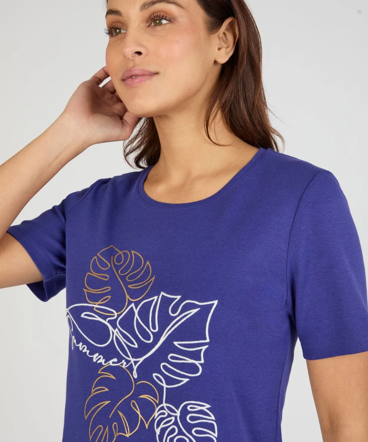 T-shirt brodé pur coton