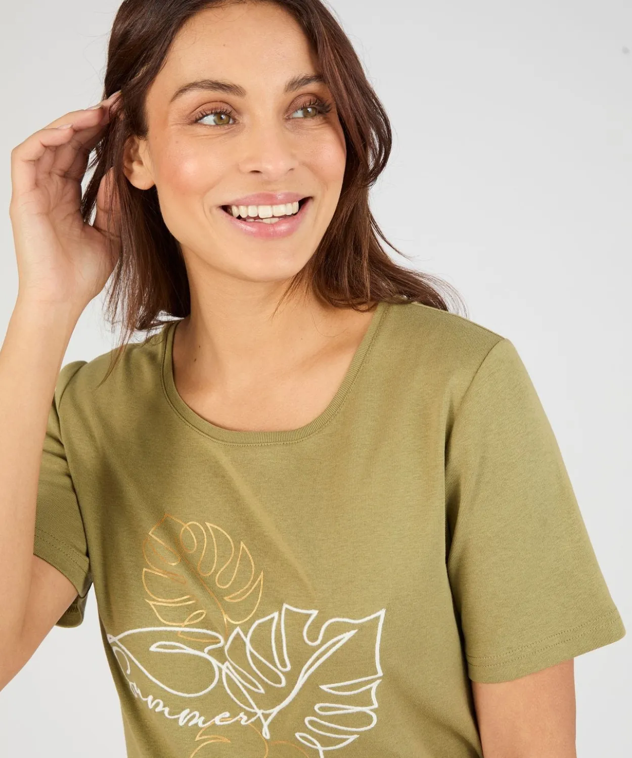 T-shirt brodé pur coton