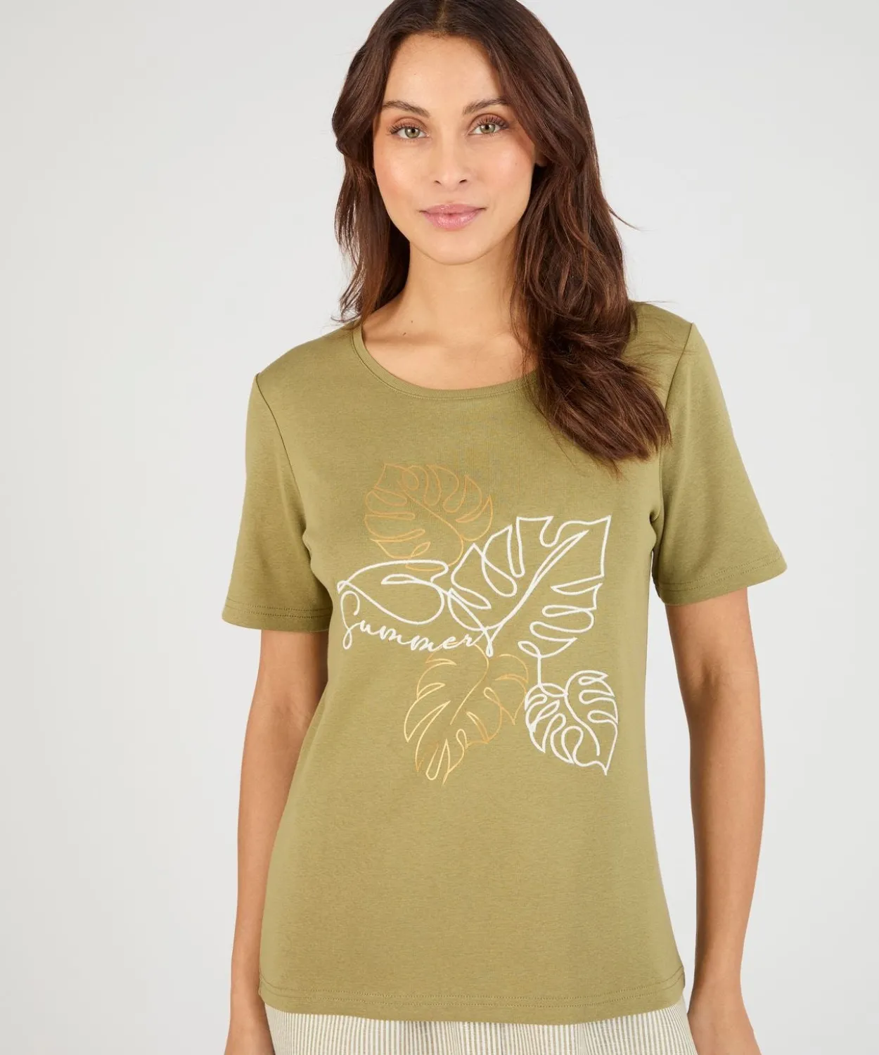 T-shirt brodé pur coton