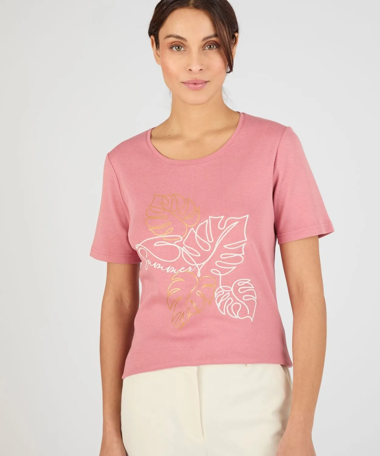 T-shirt brodé pur coton