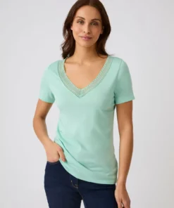 T-shirt Climatyl col dentelle