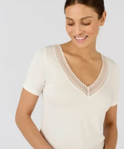 T-shirt Climatyl col dentelle