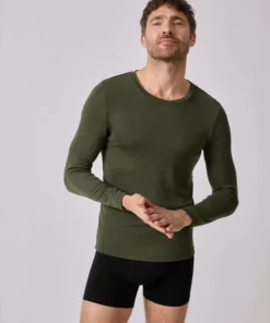 T-shirt col rond manches longues fine côte Thermolactyl Sensitive