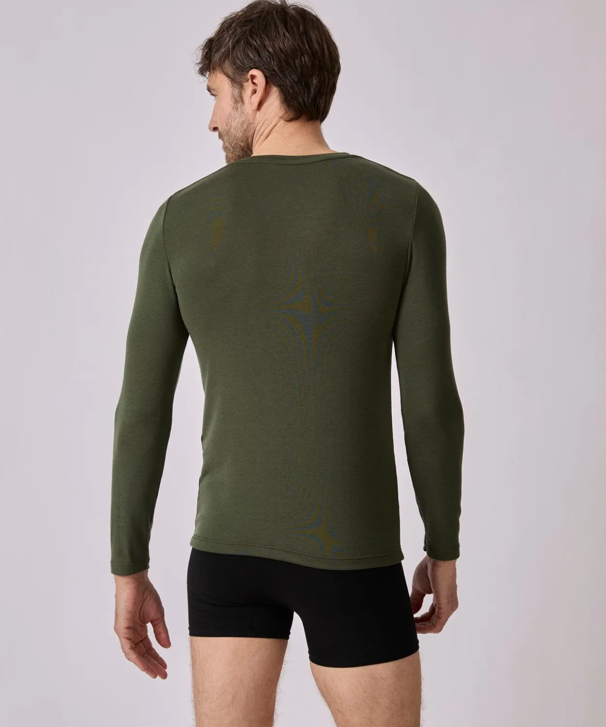 T-shirt col rond manches longues fine côte Thermolactyl Sensitive