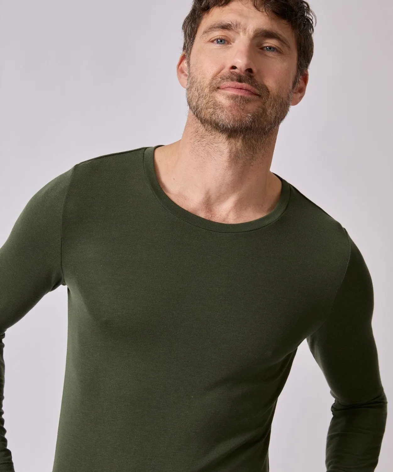 T-shirt col rond manches longues fine côte Thermolactyl Sensitive