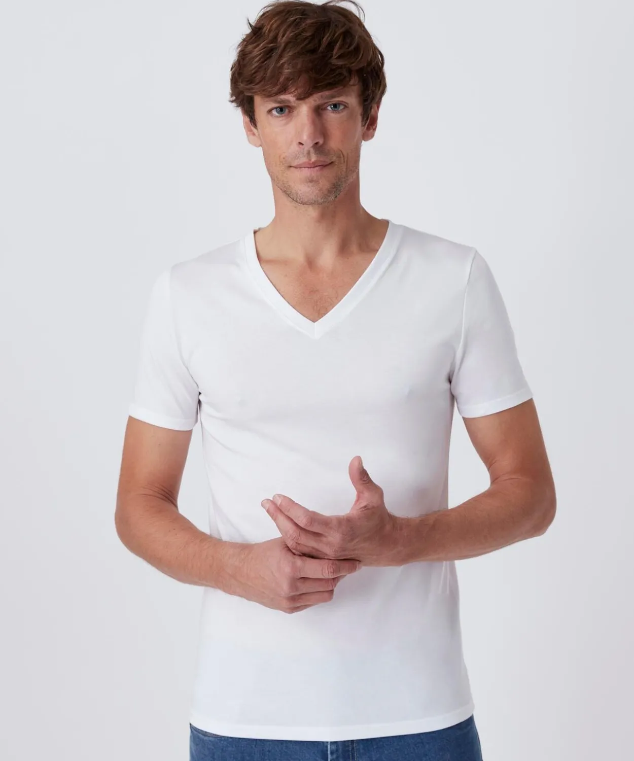 T-shirt col V Climatyl en maille jersey