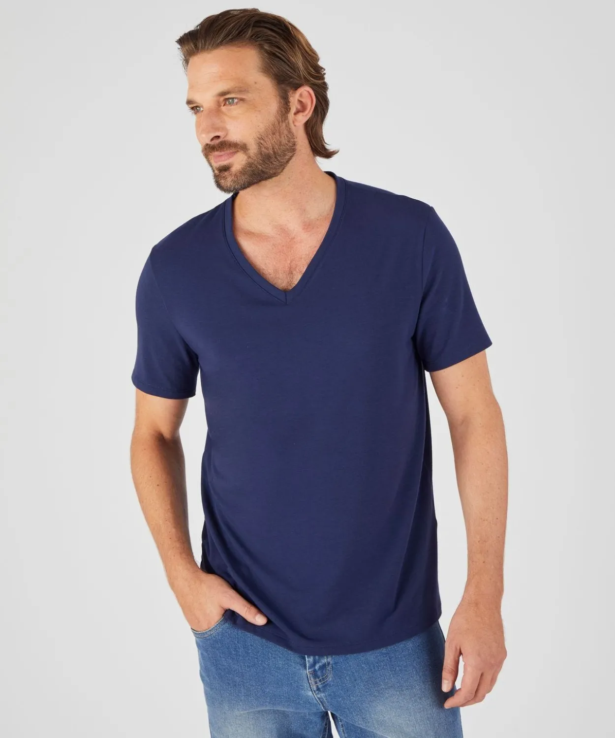 T-shirt col V Climatyl en maille jersey