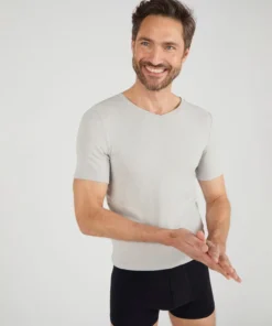 T-shirt col V manches courtes fine côte Thermolactyl Sensitive
