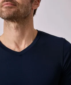 T-shirt col V manches courtes fine côte Thermolactyl Sensitive