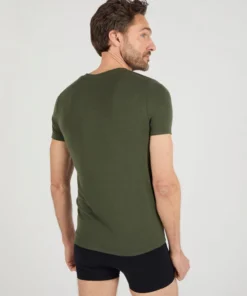 T-shirt col V manches courtes fine côte Thermolactyl Sensitive