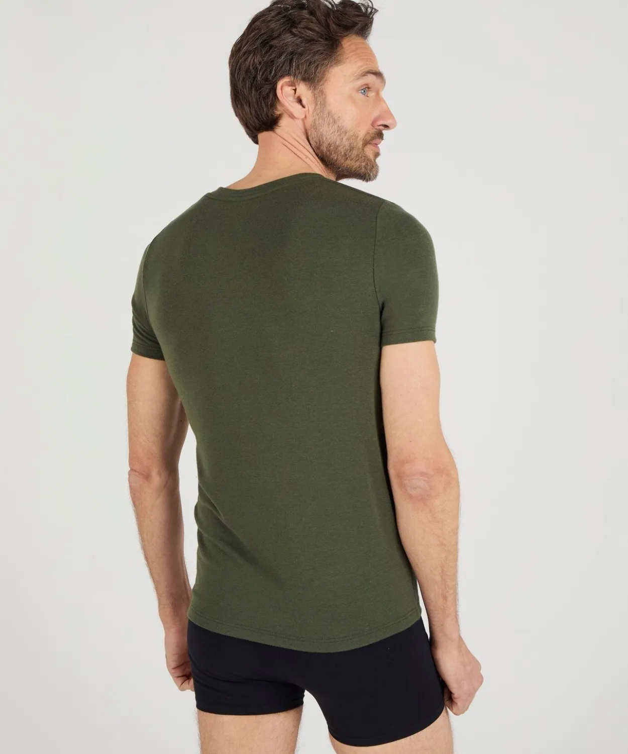 T-shirt col V manches courtes fine côte Thermolactyl Sensitive