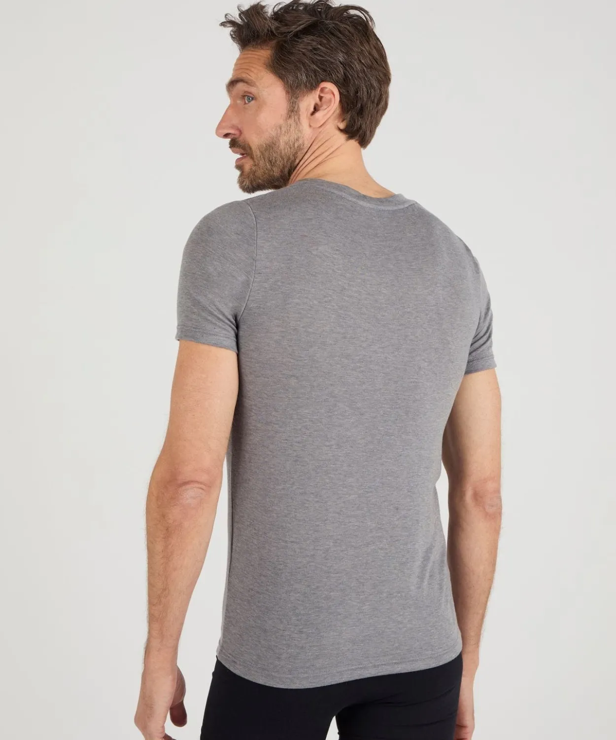 T-shirt col V manches courtes fine côte Thermolactyl Sensitive