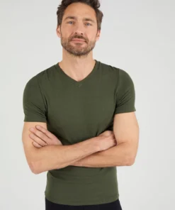 T-shirt col V manches courtes fine côte Thermolactyl Sensitive