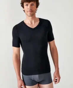 T-shirt col V manches courtes fine côte Thermolactyl Sensitive