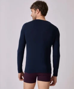 T-shirt col V manches longues fine côte Thermolactyl Sensitive