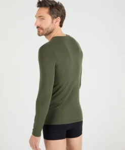 T-shirt col V manches longues fine côte Thermolactyl Sensitive