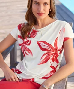 T-shirt crêpe imprimé devant