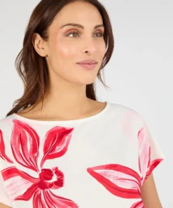 T-shirt crêpe imprimé devant