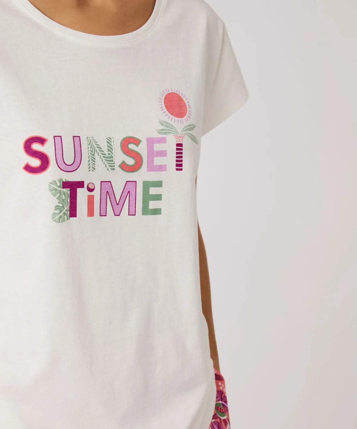 T-shirt de pyjama en pur coton