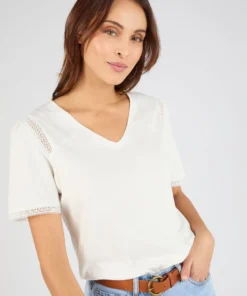 T-shirt détails dentelle