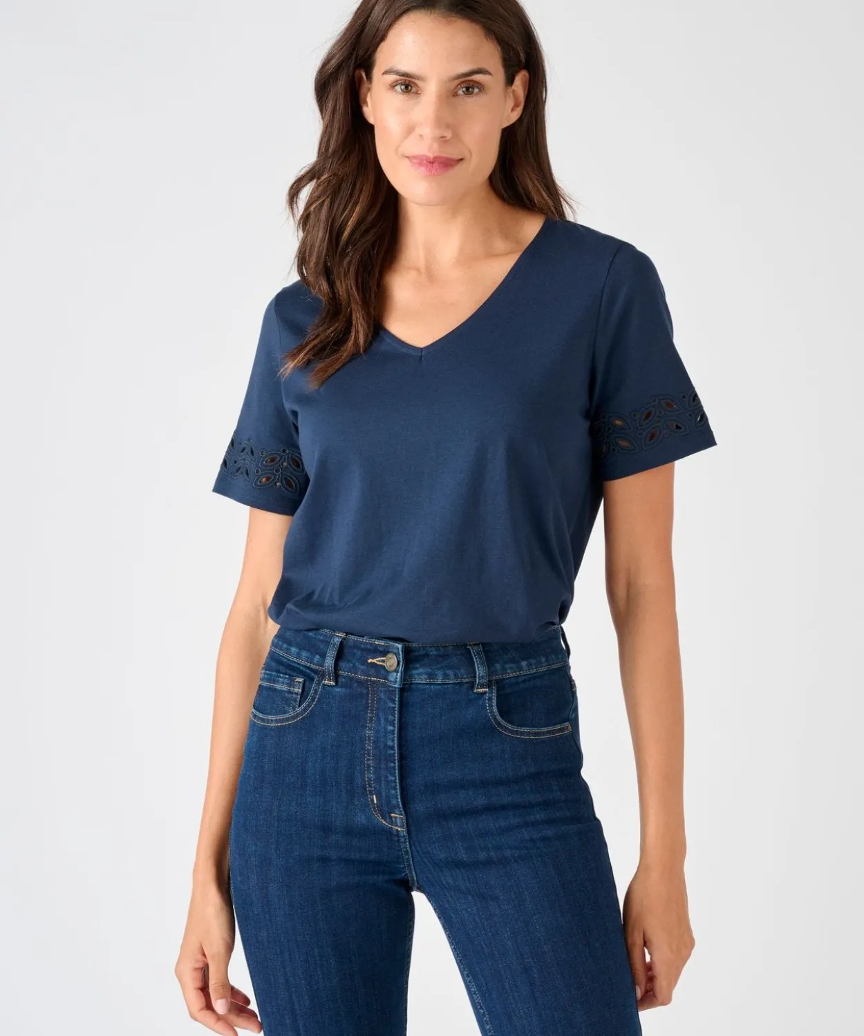 T-shirt détails fantaisie pur coton