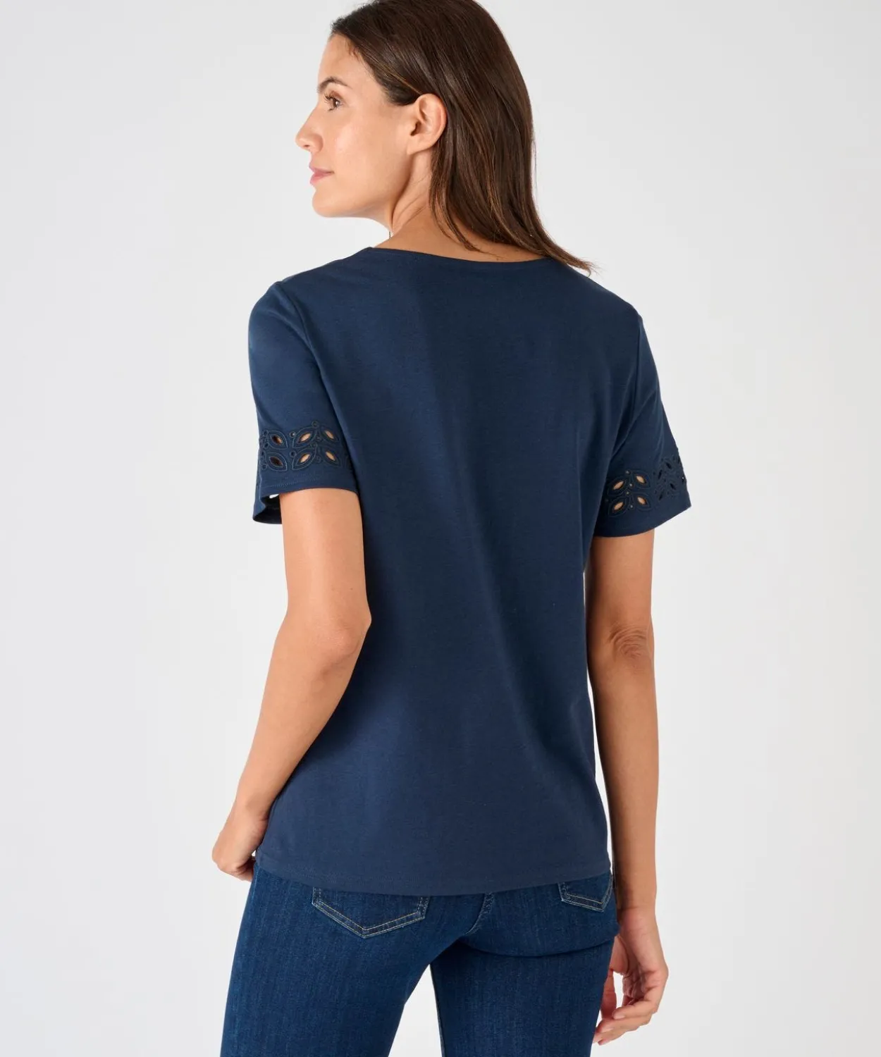 T-shirt détails fantaisie pur coton