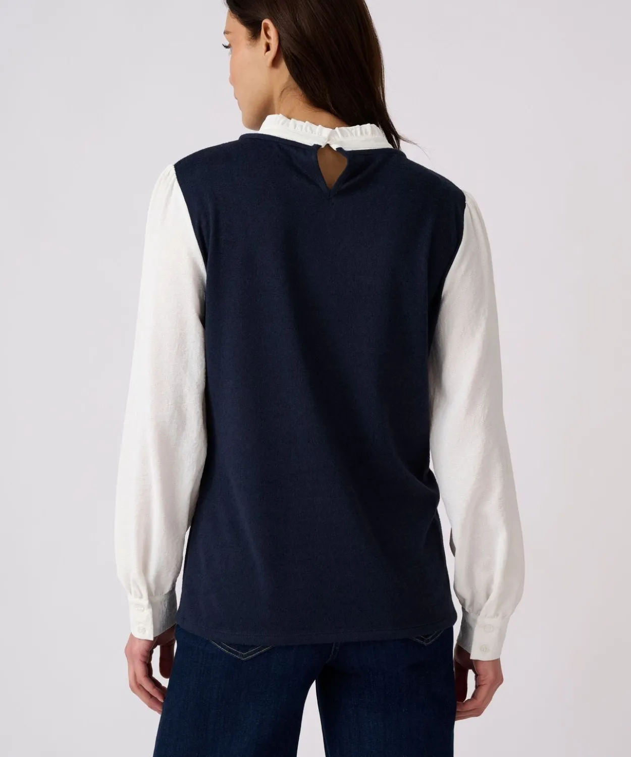 T-shirt effet 2 en 1 en maille chaude