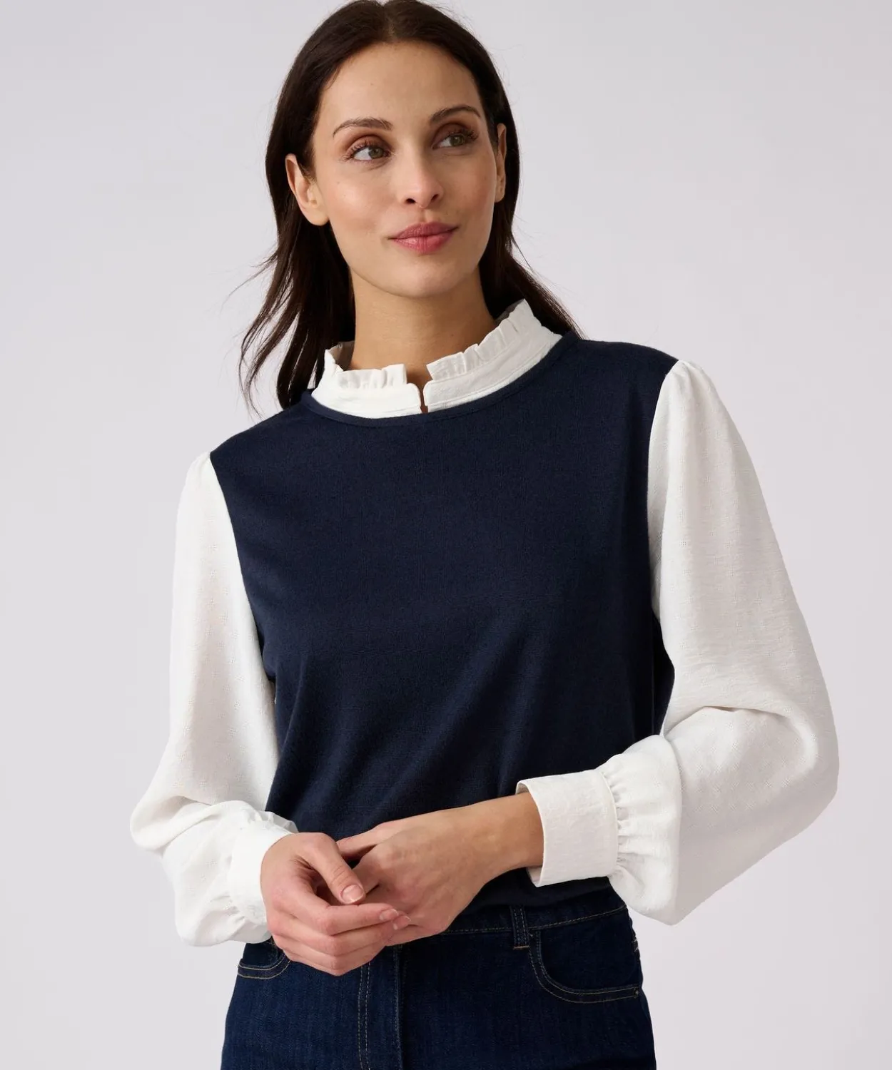 T-shirt effet 2 en 1 en maille chaude