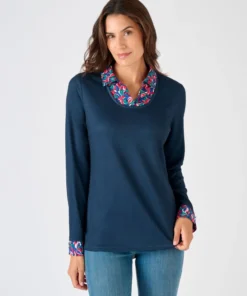 T-shirt effet 2 en 1 en maille chaude