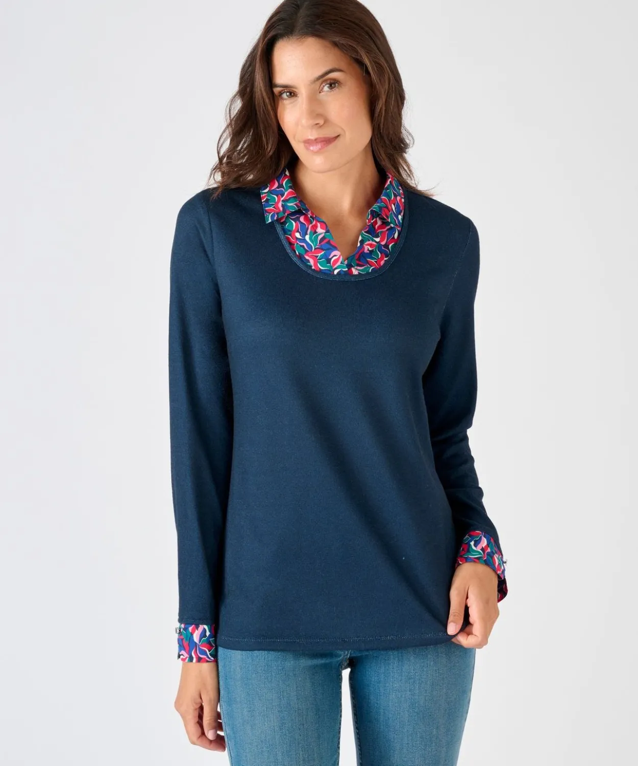 T-shirt effet 2 en 1 en maille chaude