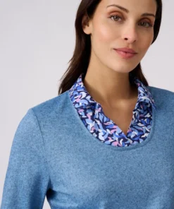 T-shirt effet 2 en 1 maille chaude