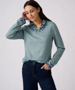 T-shirt effet 2 en 1 maille chaude