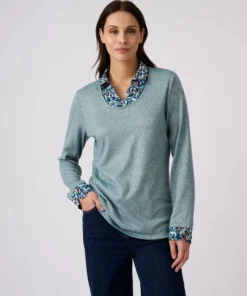 T-shirt effet 2 en 1 maille chaude