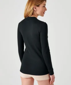 T-shirt femme Thermolactylcol montant, côtes molletonnées