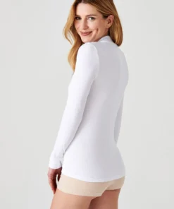 T-shirt femme Thermolactylcol montant, côtes molletonnées