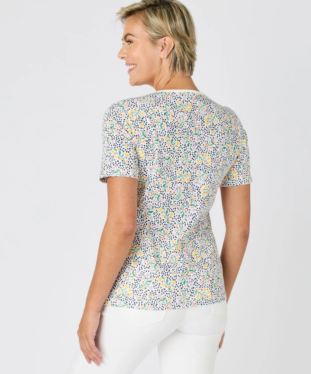 T-shirt fine côte pur coton
