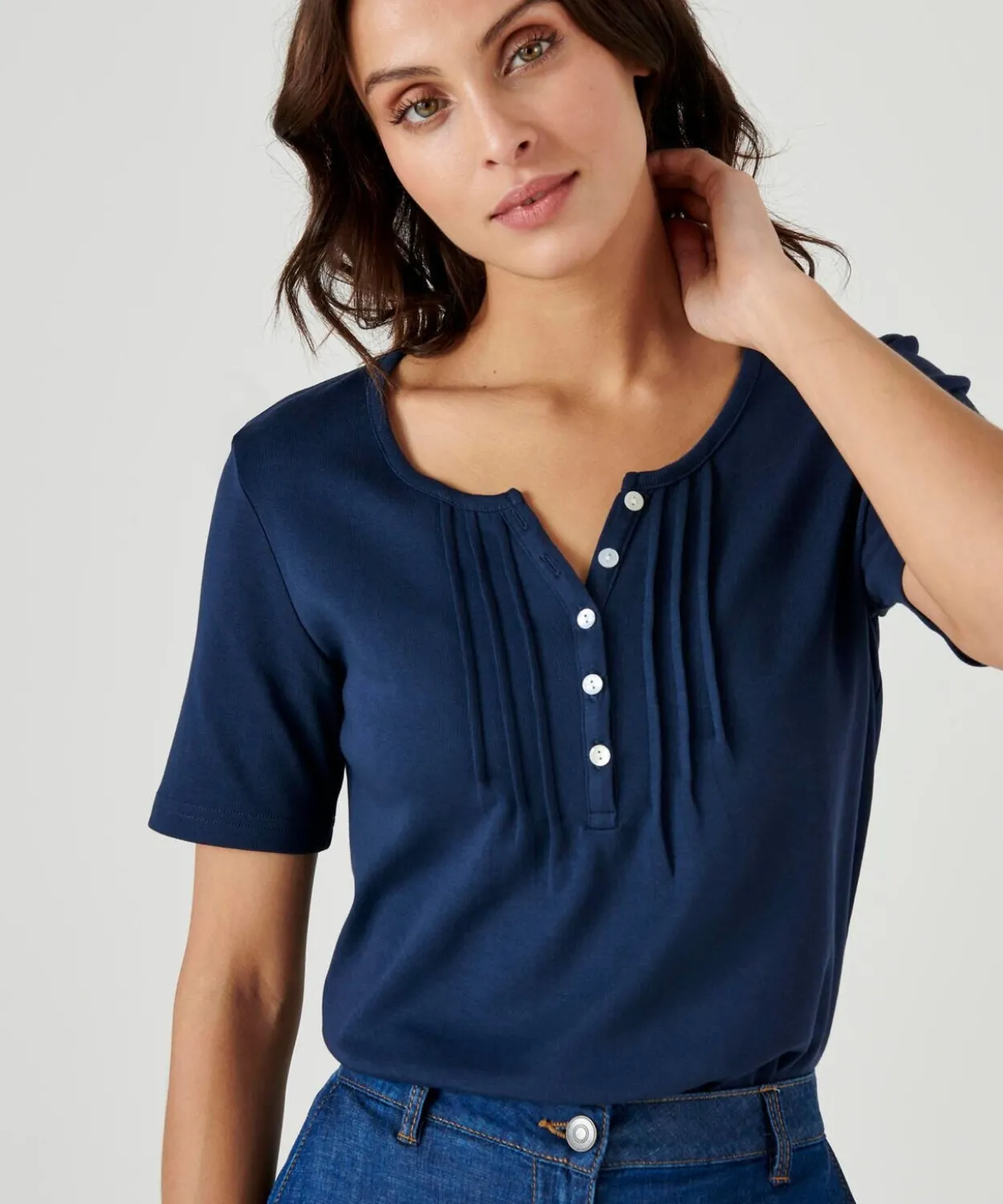T-shirt fine côte pur coton