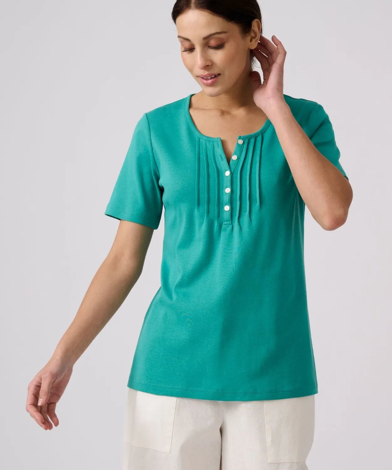 T-shirt fine côte pur coton