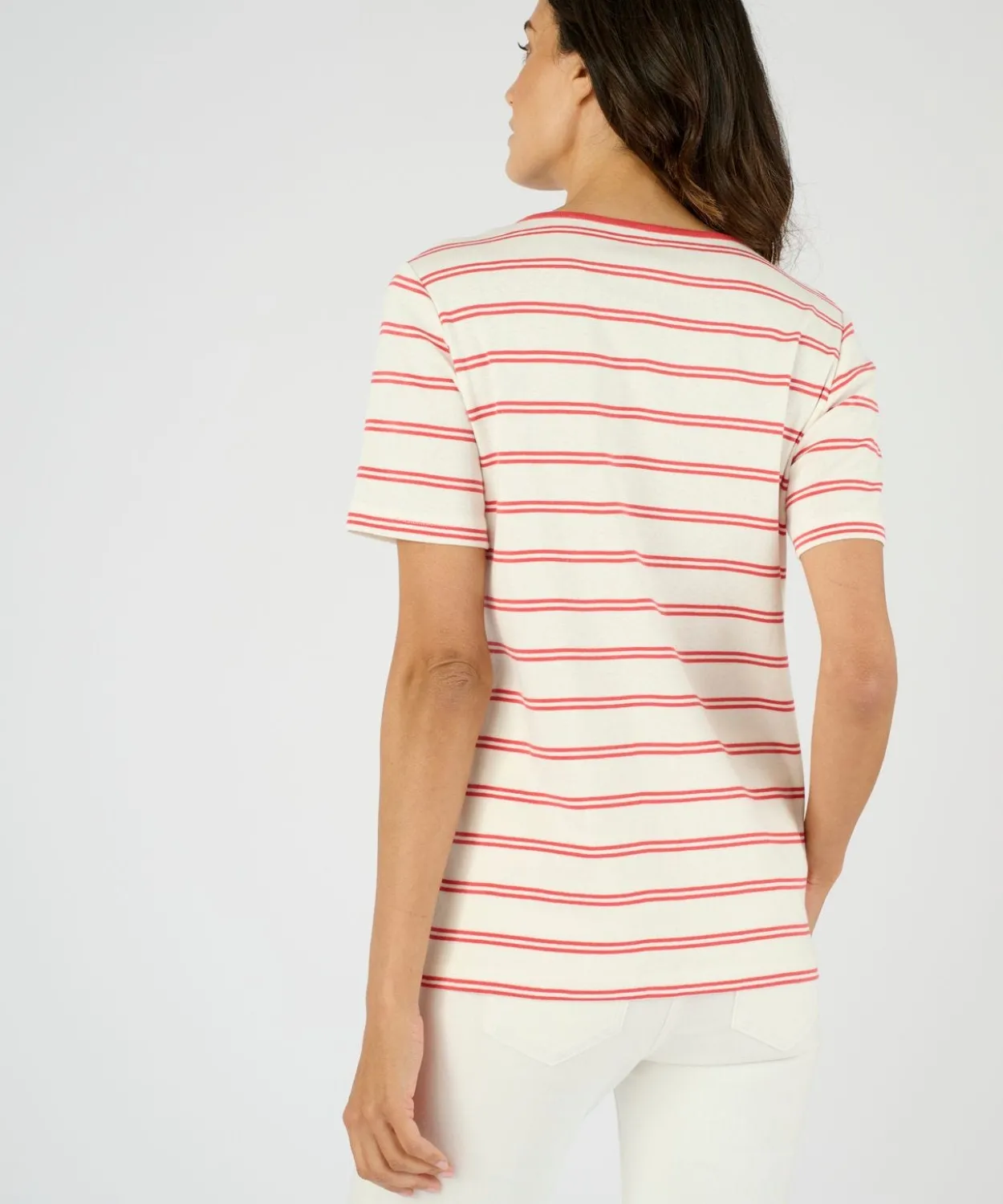 T-shirt fine côte pur coton